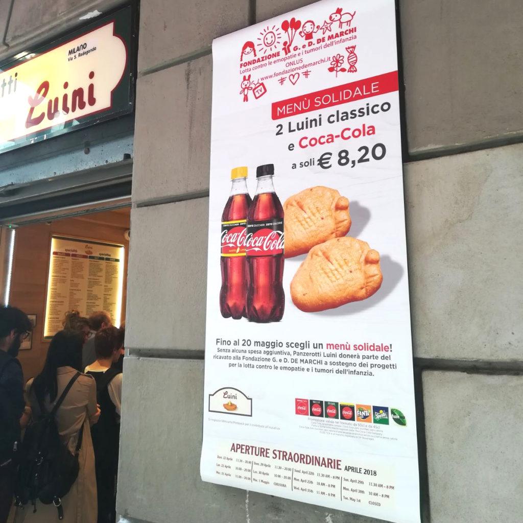 Luini menu Solidale