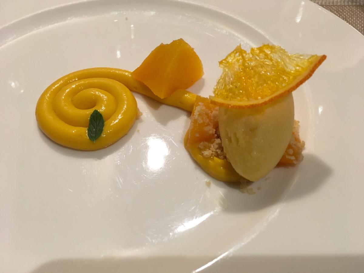 Acquarelli (pre dessert mango, frutto della passione e pesca)