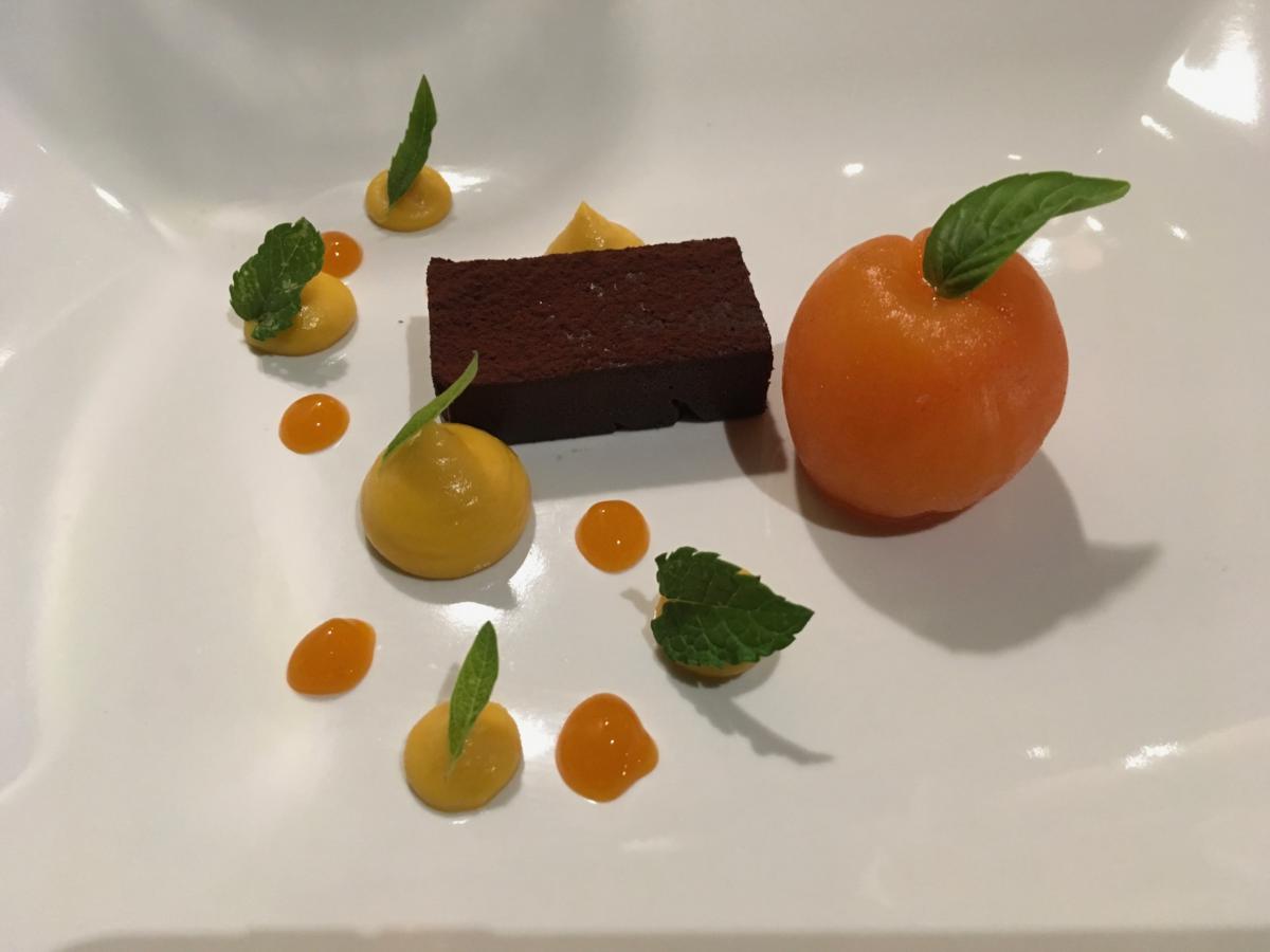 Tortino al cioccolato e cremoso di albicocca